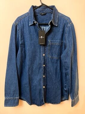 7 For all mankind men’s denim Shirt with Chest Pocket(brand new)